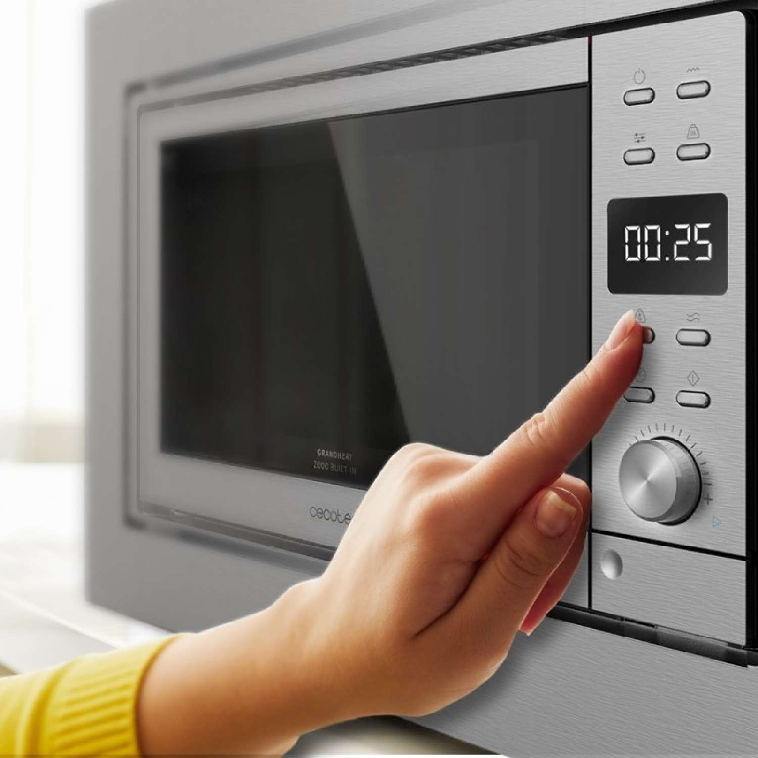 Microondas encastrable digital de 20 litros GrandHeat 2000 Built-in Steel Cecotec - Imagen 2
