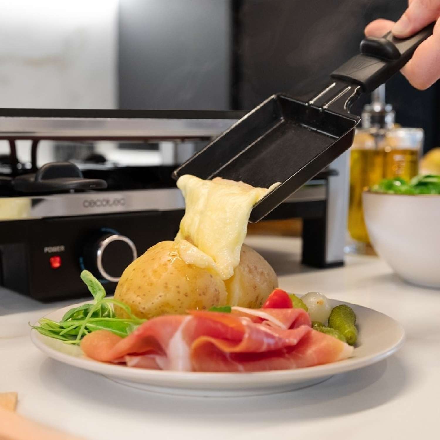 Cecotec, Cheese&Grill 12000 Inox Black, Raclette Inox - Imagen 3