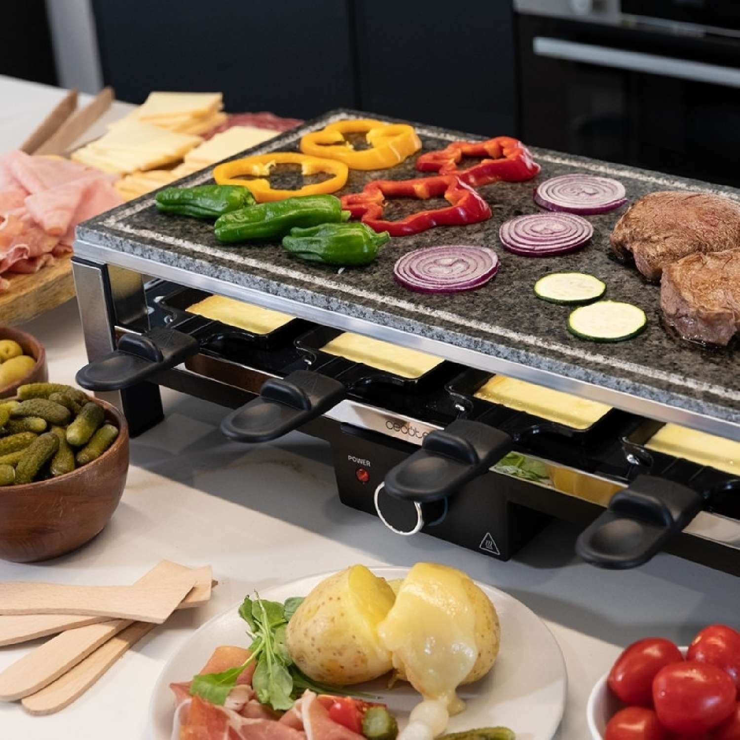 Cecotec, Cheese&Grill 12000 Inox AllStone, Raclette Inox - Imagen 3