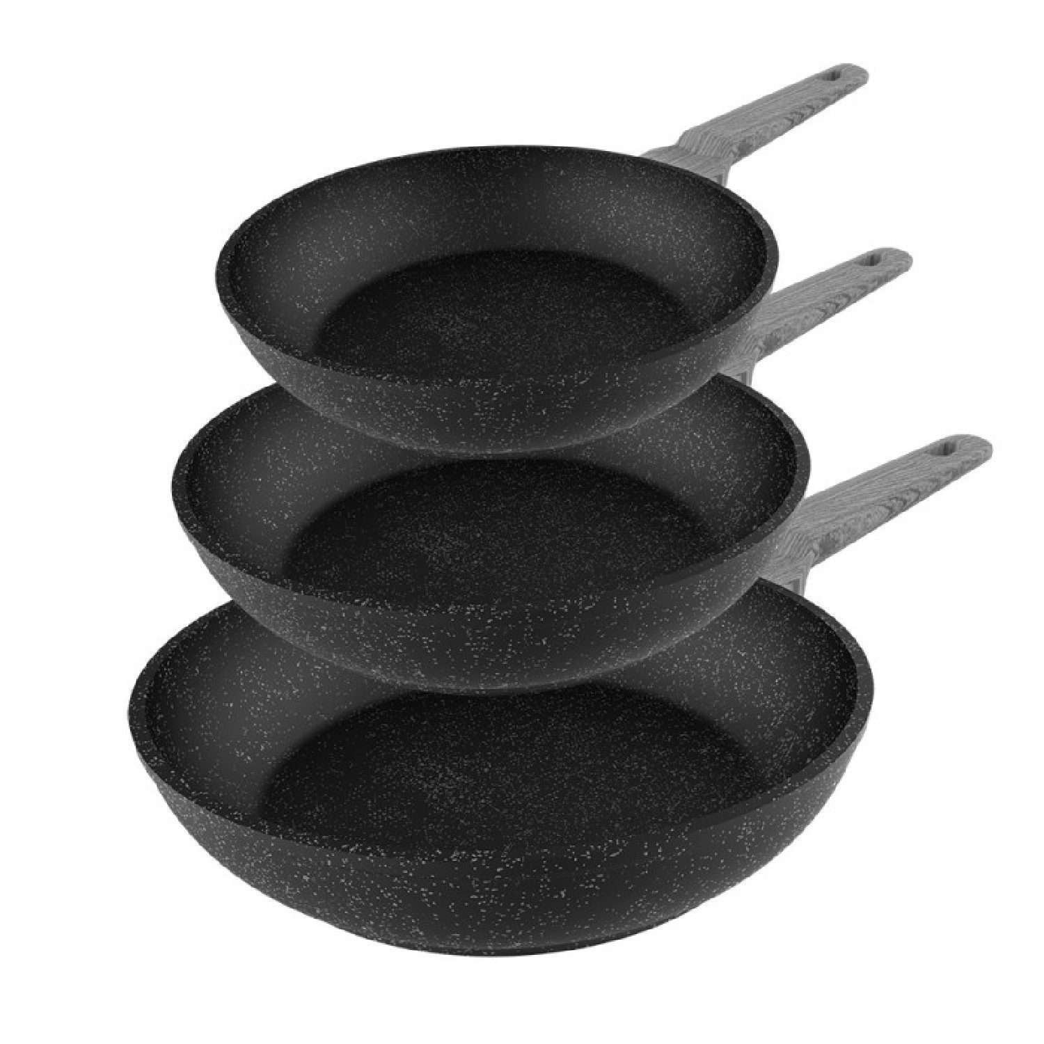 Set de Sartenes Polka Exclusive 18-22-26 Bucket Set Wood&Rock, Cecotec