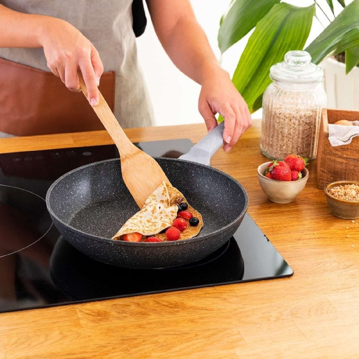 Set de Sartenes Polka Exclusive 18-22-26 Bucket Set Wood&Rock, Cecotec - Imagen 5