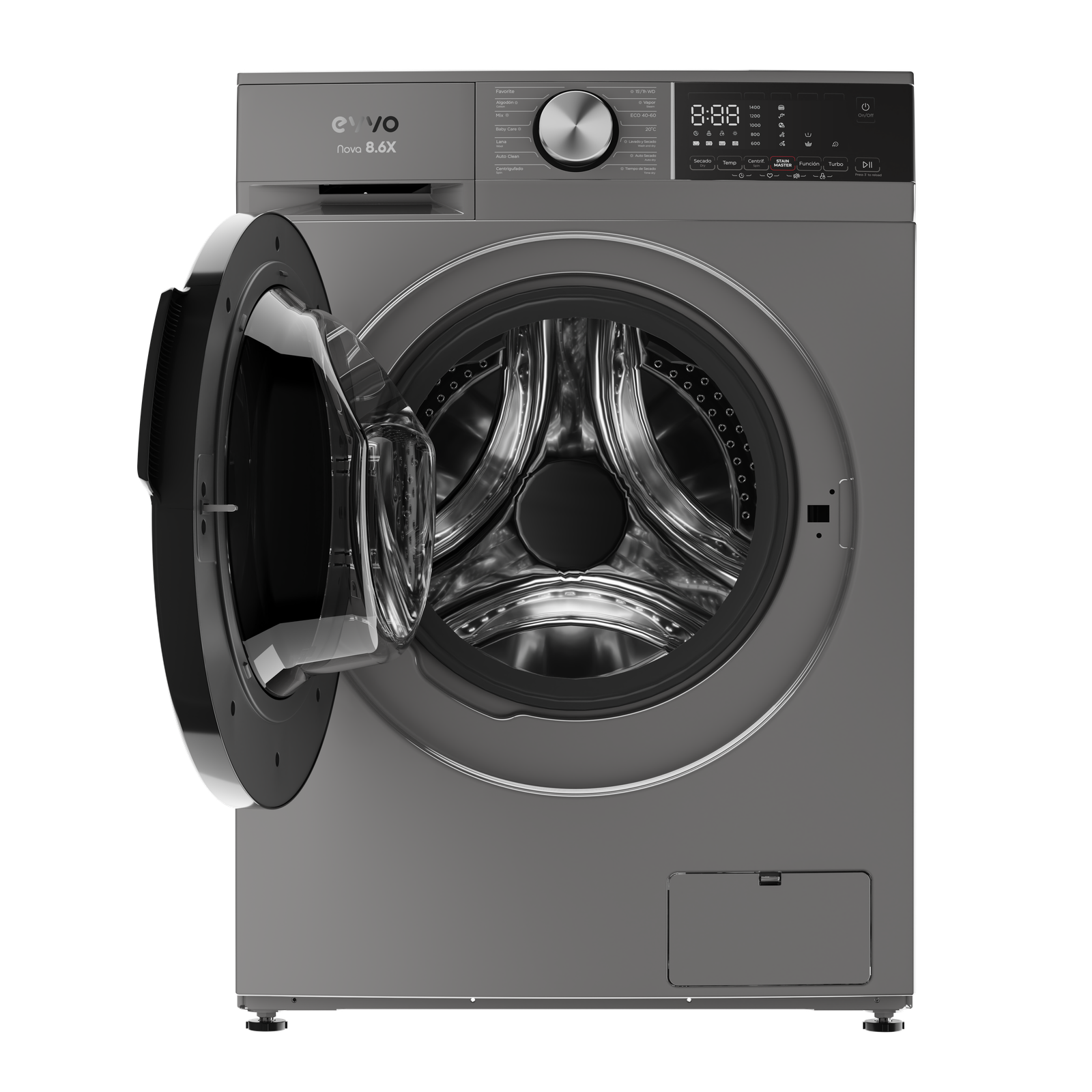 Lavadora secadora EVVO Nova 8/6Kg Steel, Eficiencia energética A - Imagen 3
