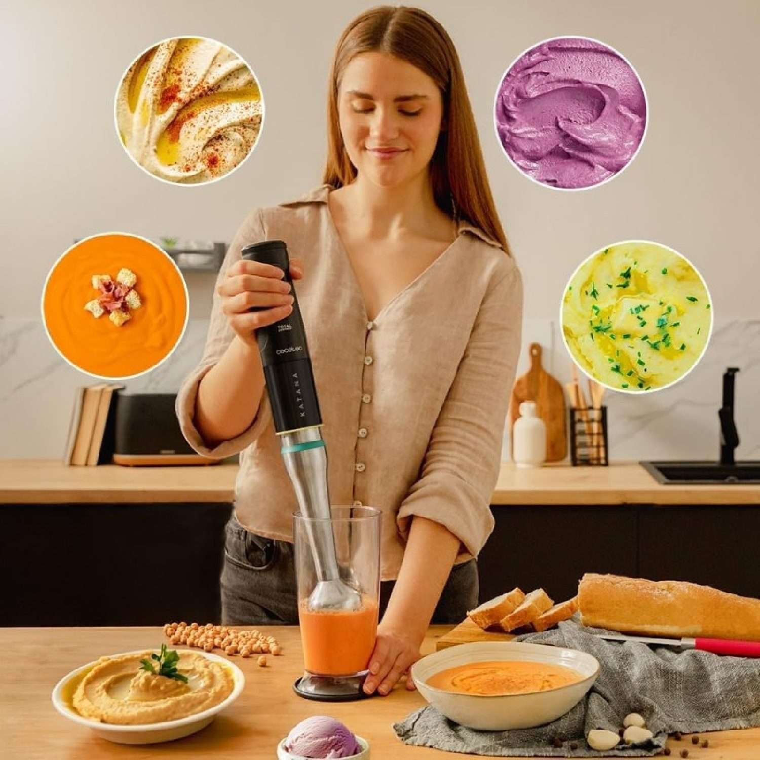 Batidora de mano Katana 15 TotalDestroy Full G Screen, Cecotec - Imagen 3