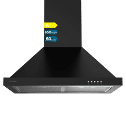 Campana piramidal Bolero Flux PM 606500 Black A, CECOTEC