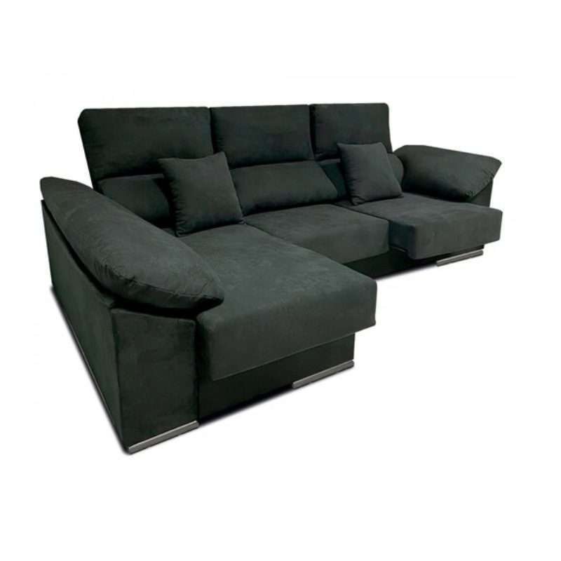 Sofá Chaise longue Matias, Respaldos reclinables, Arcón, 265cm Ancho, varios colores