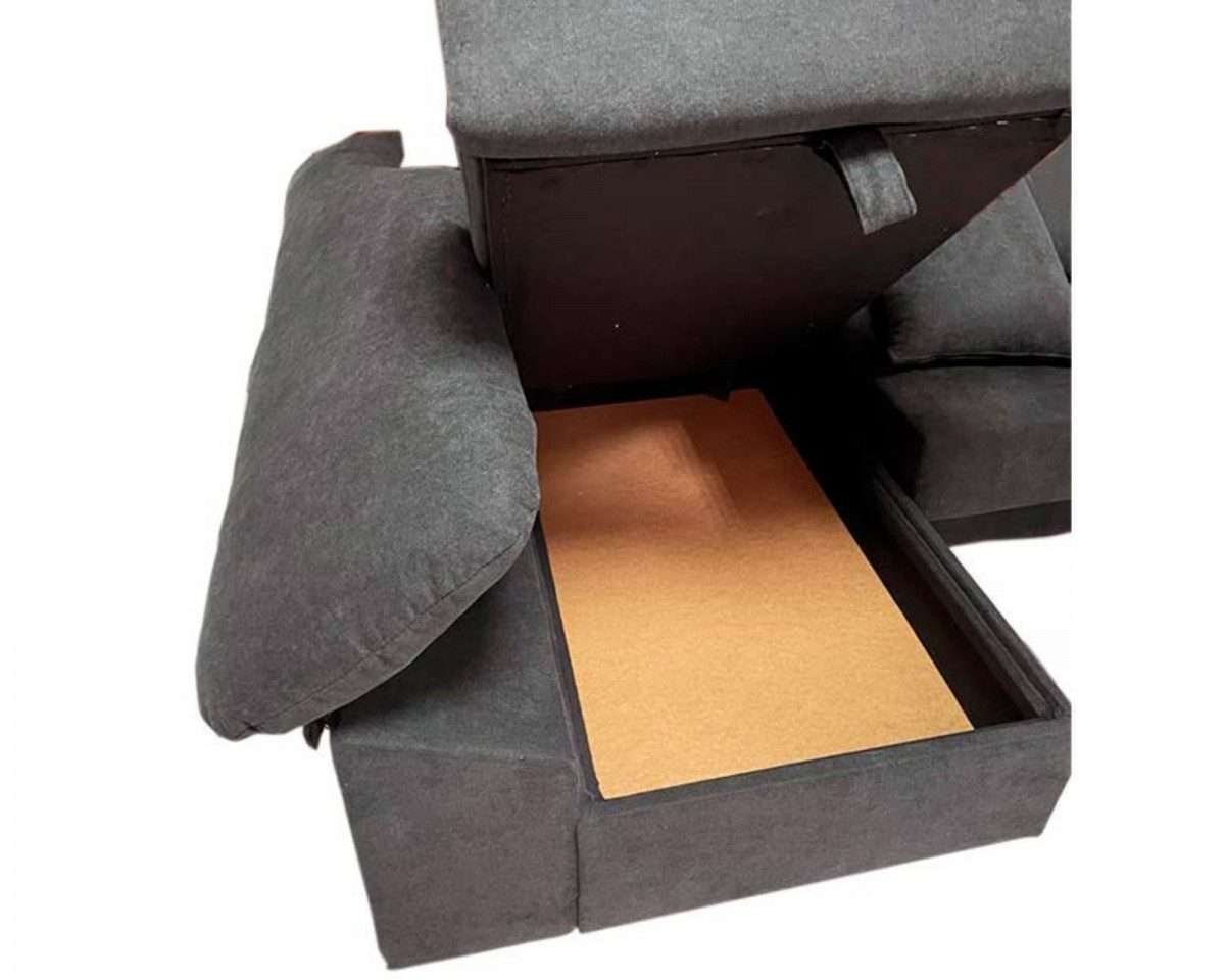 Sofá Chaise longue Matias, Respaldos reclinables, Arcón, 265cm Ancho, varios colores - Imagen 5