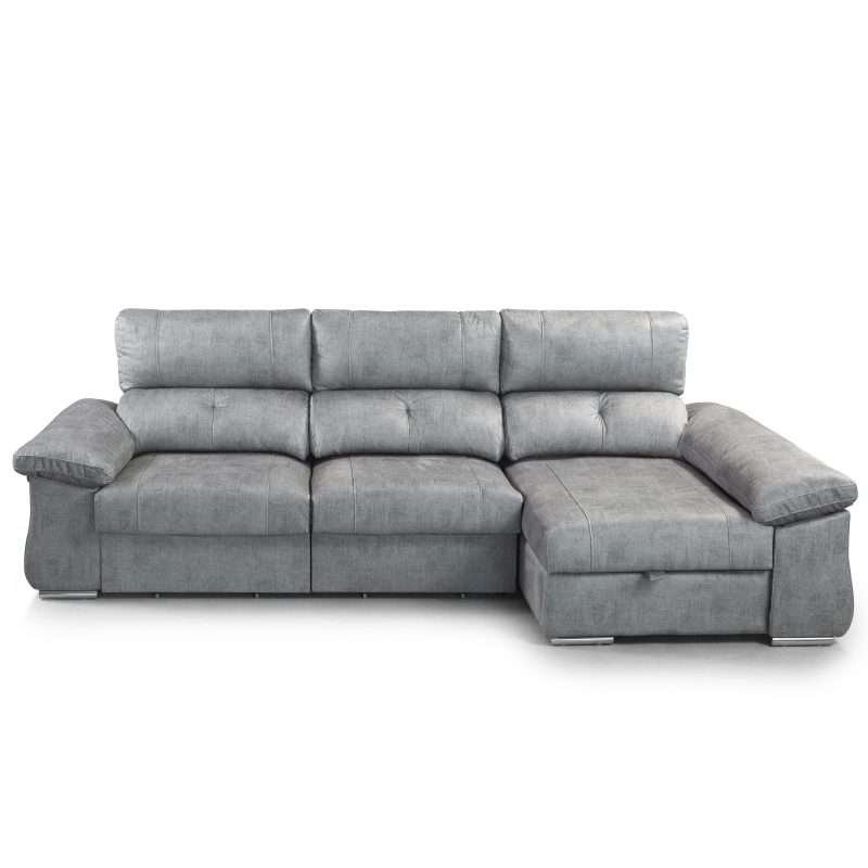 Sofá Chaise longue Cupra, Respaldos reclinables, habatible, varios colores, 300cm Ancho