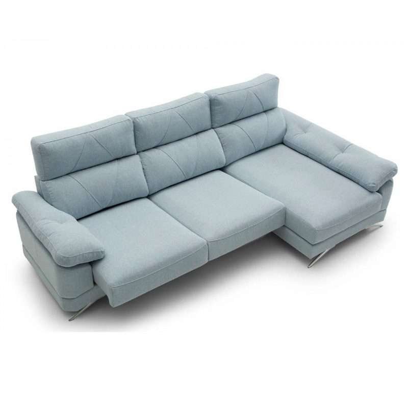 Sofá Chaise longue Robert, Respaldos reclinables, habatible, varios colores, 290cm Ancho