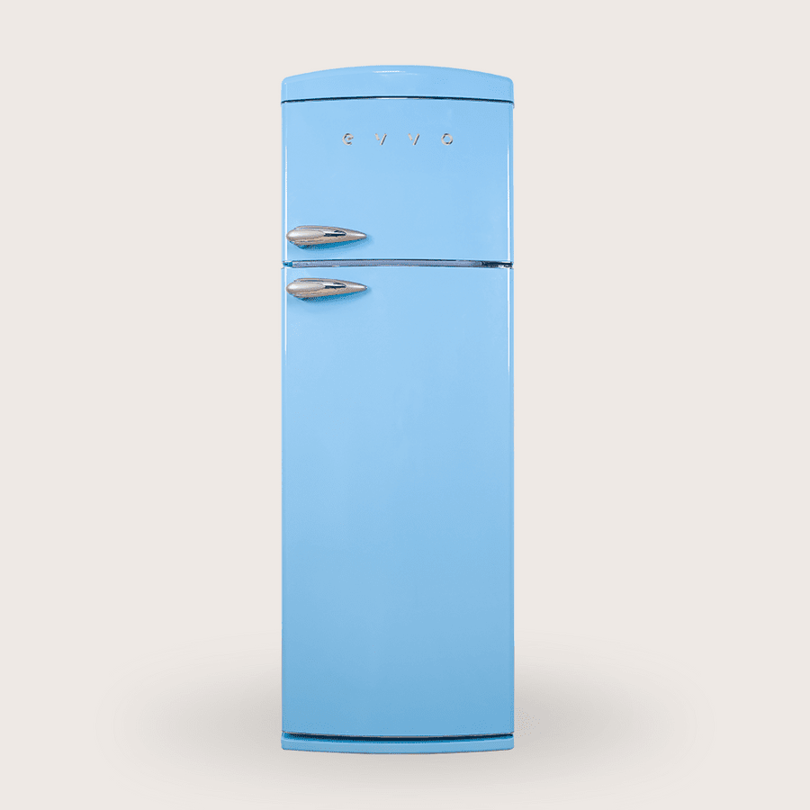 Frigorífico 2 puertas Evvo F50BL Retro Azul Eficiencia energética E