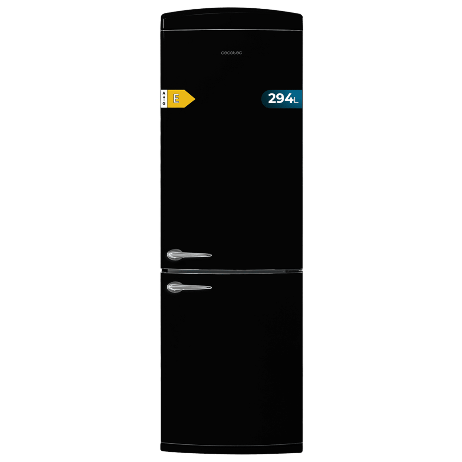 Frigorífico Bolero CoolMarket Combi Origin 294 Black E, CECOTEC