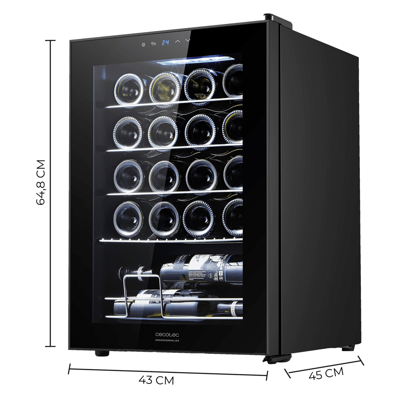 Vinoteca GrandSommelier 2050 Black Compressor,CECOTEC - Imagen 3