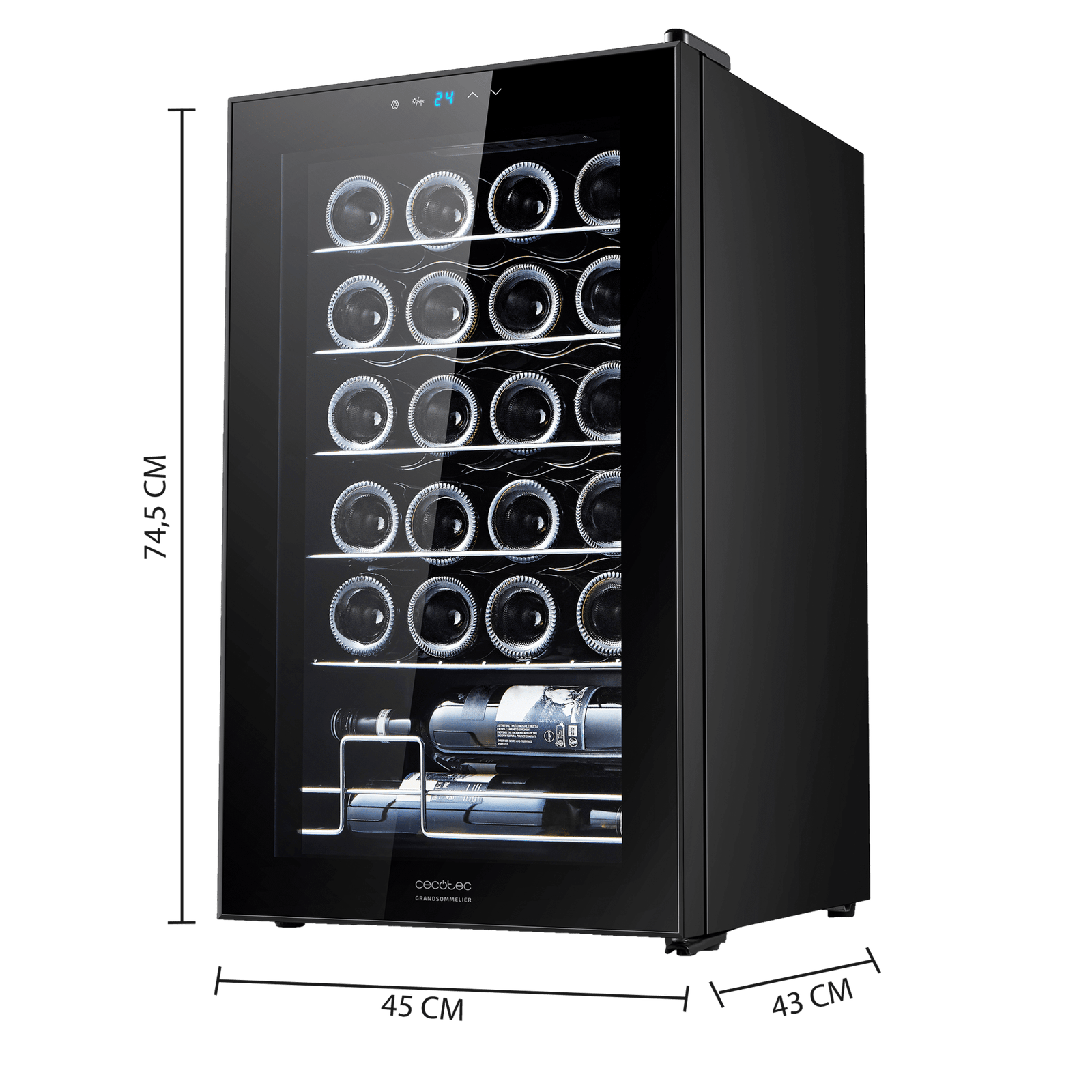 Vinoteca GrandSommelier 2450 Black Compressor,CECOTEC - Imagen 3
