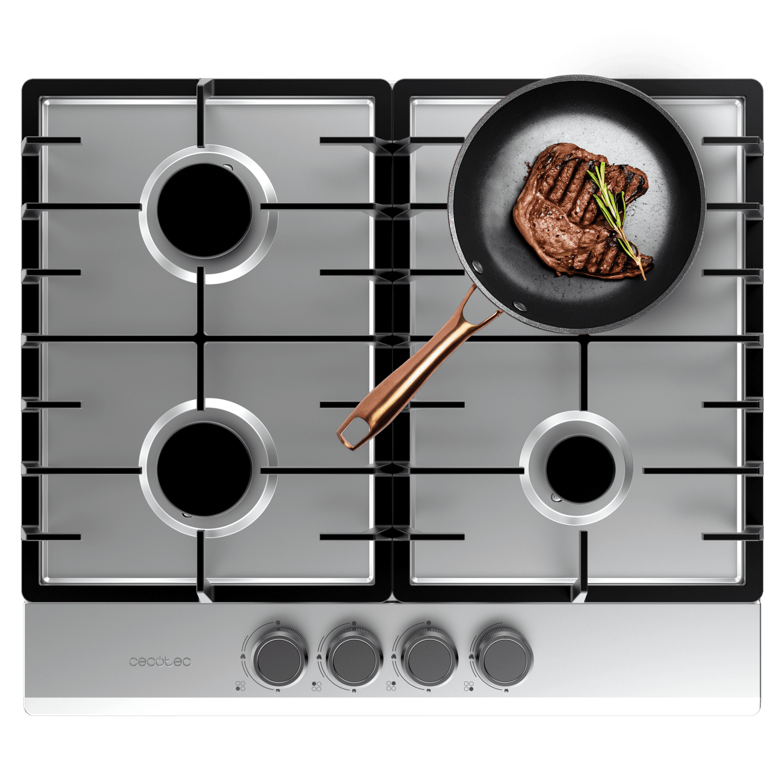 Placa de gas Bolero Squad G 4200F Inox,CECOTEC