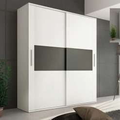 ARMARIO 2P.CORREDERA MOD.CABRA BLANCO-GRAFITO