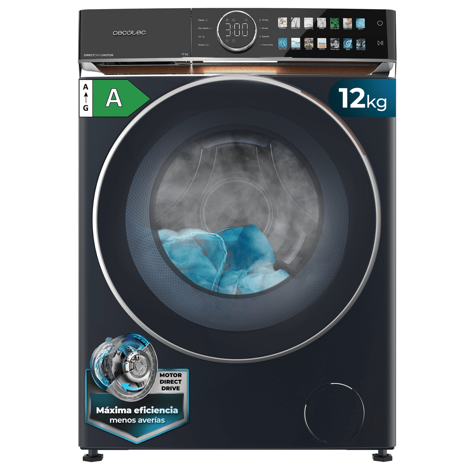 Lavadora Bolero DressCode 12980 Direct Drive Blue A, CECOTEC