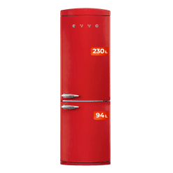 Frigorífico Combi Evvo F60 Retro Rojo | Envío