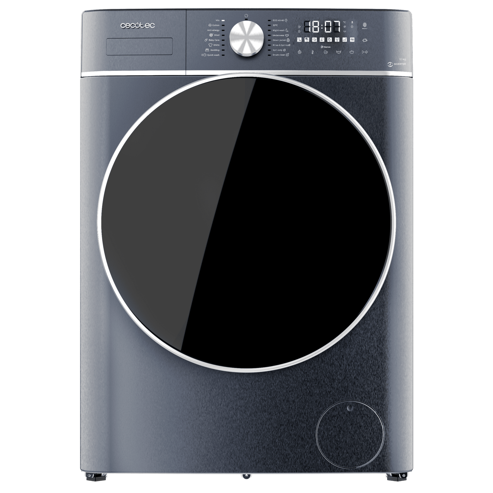 Lavadora Bolero DressCode 10800 Inverter Titanium A 60x57,7x84,7 cm, CECOTEC - Imagen 2