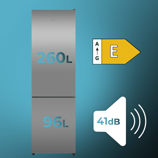 Frigorífico Bolero CoolMarket Combi 356i Inox E | CECOTEC - Imagen 3